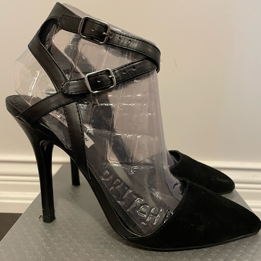 Steve Madden black suede strappy heels